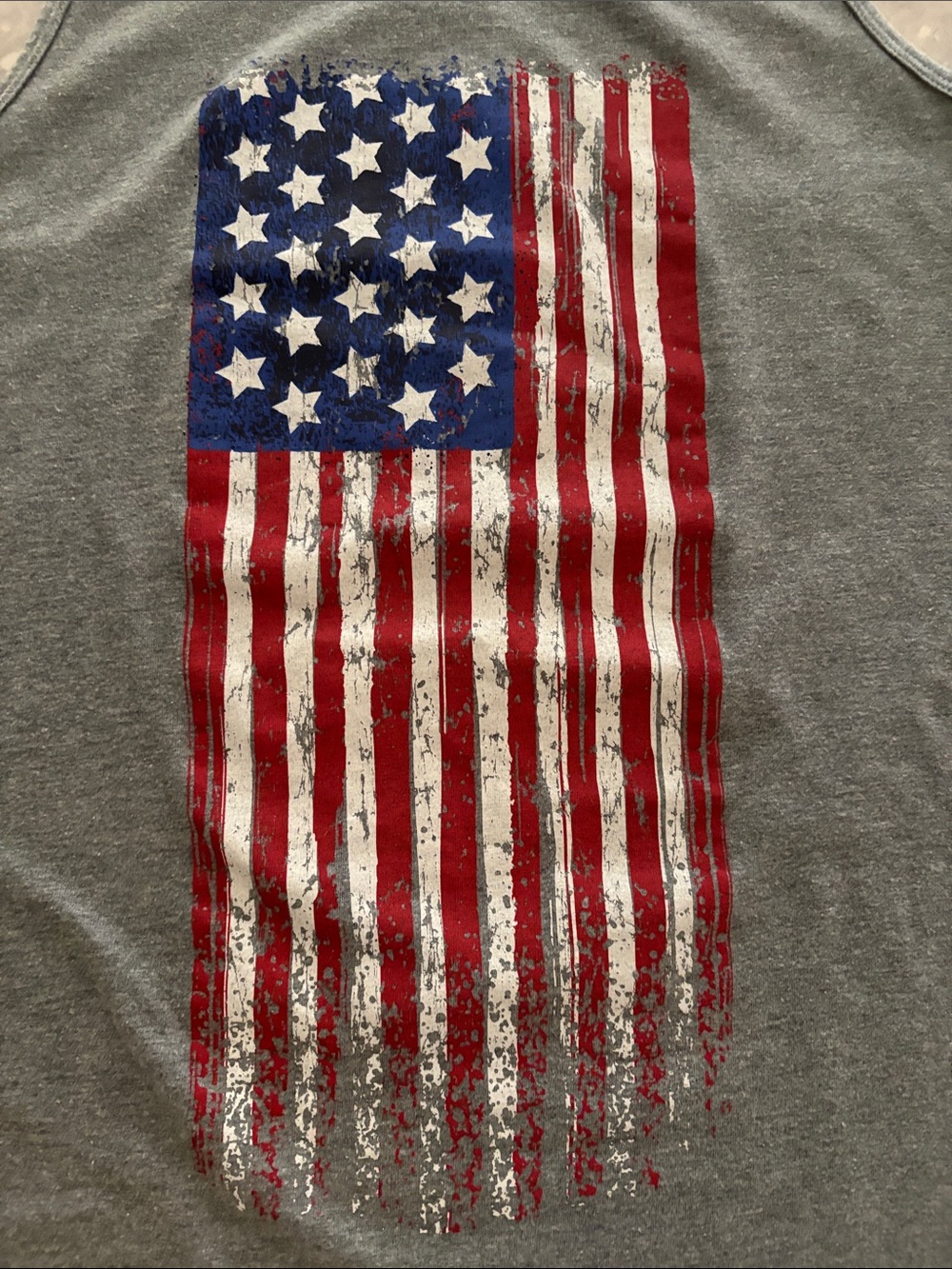 Gray American Flag Graphic Tank Top - Women